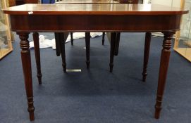 William IV mahogany drop flap dining table and matching D end table
