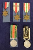 Five WW II medals including Service to New Zealand medal
