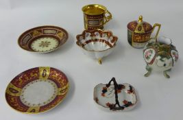 Vienna porcelain and gilt cup, cover and saucer decorated with classical figure scene, other