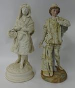 Two Victorian porcelain figures, 42cm high
