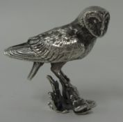 Silver owl figure, hallmarked
