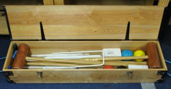 A Croquet Set in wood box