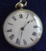 Open faced pocket watch with fussee movement, key wind
