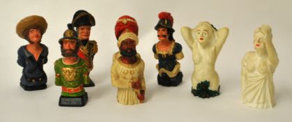Eight replica resin ships figure heads, 12cm (boxed)