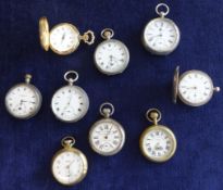 Various mixed pocket watches including silver, Smiths, Kays, etc (9)