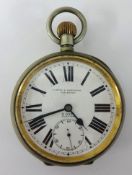 Goliath eight day open faced pocket watch