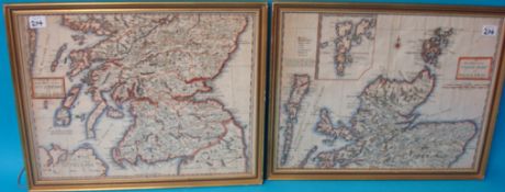 Johnston (Andrew) A New Map of the South Part of Scotland [1722] and `A New Map of the North Part