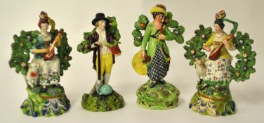 Four 19th century Staffordshire groups with bocage (4)