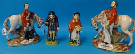 Two 19th century Staffordshire pottery groups, `Napier` and `Garibaldi`, each figure standing by a