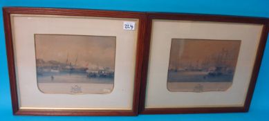 Set of 4 19th century prints depicting Queen Victoria`s visit to Plymouth in 1846, `Day and Haghe`