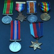A trio of Great War Medals  to Pte R.A.Phipps, 6166, R. Fus. also WWII trio (6)
