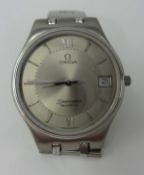 Gents Omega Seamaster steel quartz watch, serviced March 2014