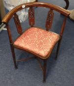 Mahogany stained corner chair