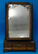 Georgian mahogany dressing table mirror with three drawers