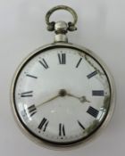 19th century pair cased pocket watch with fusee movement, J.Benham, Cullompton