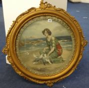 Pair 19th century circular framed prints after W.HOUNSOM BYLES