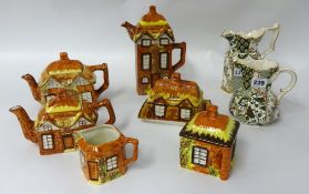 Six piece of Cottage ware, Price Kensington and two Masons jugs