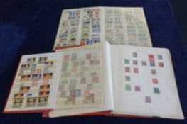 Large collection of stamps in numerous albums and modern postcards