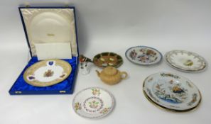 Spode St Edward plate, boxed with certificate No 793/900 and other plates including Derby etc