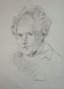 ROBERT LENKIEWICZ (1941-2002) pencil sketch of L.R Boyles `Curly` chairman of Ilfracombe RNLI circa