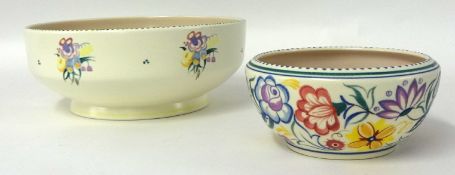 Large Poole pottery bowl, 27cm diameter and a smaller bowl