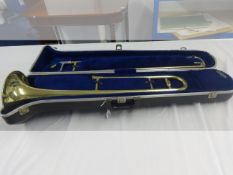 A `Blessing` trombone and case
