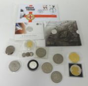 Various Commerative and proof coins including 2013 silver twenty pound coin, 2014 Royal Mint SS