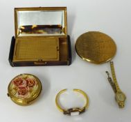 Art Deco compact and modern watches and a silver bangle
