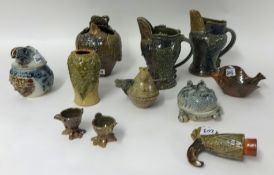 Collection of modern pottery in the Martin Brothers style (10)