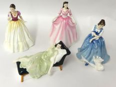 Four Royal Doulton figures including Sleeping Beauty