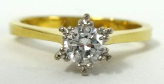 18ct diamond solitaire ring, approx .25ct, size N