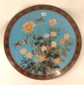 A large Japanese Cloisonne plate, 60cm