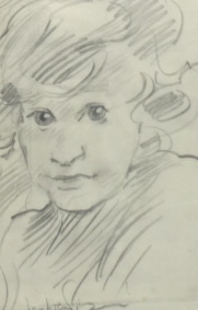 ROBERT LENKIEWICZ (1941-2002) pencil sketch of a child, circa 1970`s, 30cm x 20cm