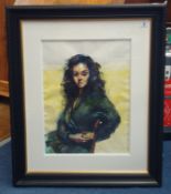 ROBERT LENKIEWICZ (1941-2002) water colour `Study Anna Navas`, signed 50cm x 37cm