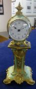 Ornate table clock, Dtchi, with gilt and green decoration, quartz