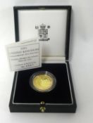 Royal Mint UK gold proof two pound coin (Marconi 1901), 22ct gold, 15.97g, 2001, cased