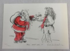 ROBERT LENKIEWICZ (1941-2002) signed Christmas card limited edition 231/300 also signed by Anna and
