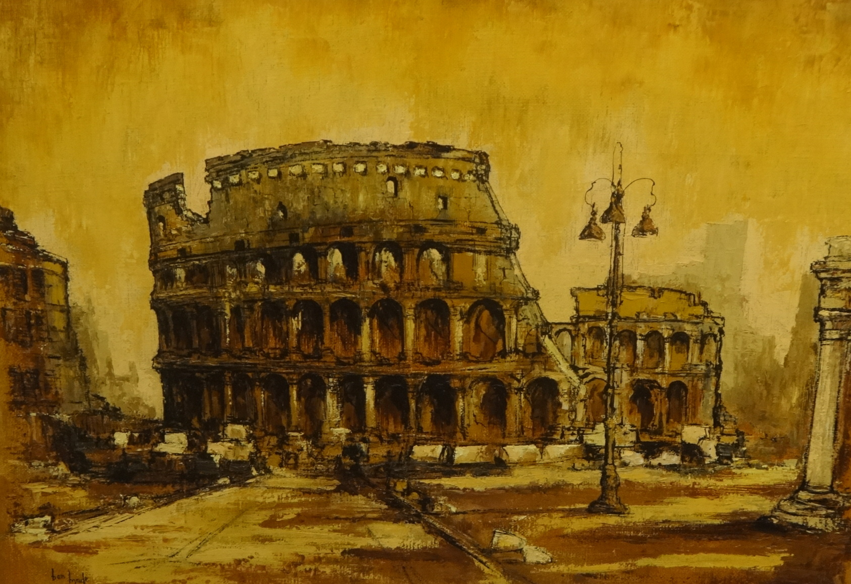 BEN MAILE (b1922) oil on canvas `Coliseum, Rome` signed, 74cm x 101cm Provenance; acquired