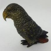 Cold painted bronze parrot figure, 7cm