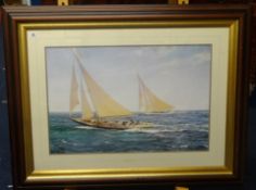 After MONTAGUE DAWSON a large marine Yachting scene, print