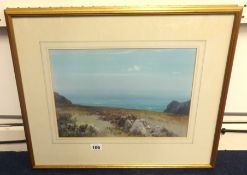 F.J.WIDGERY (1861-1942) watercolour, signed, `Sea View`, 24cm x 35cm