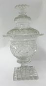 Early 19th Irish glass vase and cover 30cm high