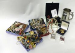 Quantity of various costume jewellery, some gold pieces