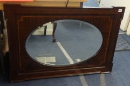 Edwardian inlaid mahogany mirror 100cm x 68cm