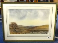 A.BUTLER water colour `The Erme Valley` signed, 33cm x 54cm