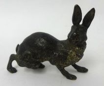 Bronze model of a hare, 7cm