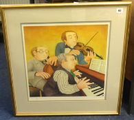 BERYL COOK (1926-2008) signed print `Musicians`, No 156/650