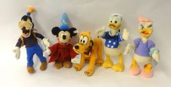 Disney Showcase Collection of Steiff Bears `Pluto, Mickey Mouse, Daisy, Donald and Goofy` all