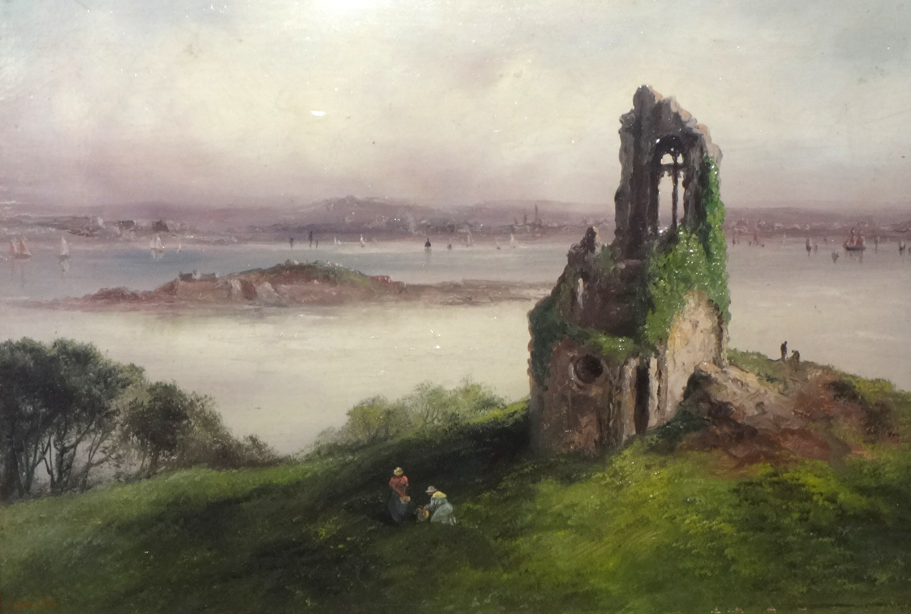 SARAH LOUISE KILPACK (1839-1909) oil on board `Mount Edgcumbe Ruin` signed, 25cm x 28cm in swept - Image 2 of 2