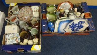 A quantity of Victorian and later china wares (2 boxes)